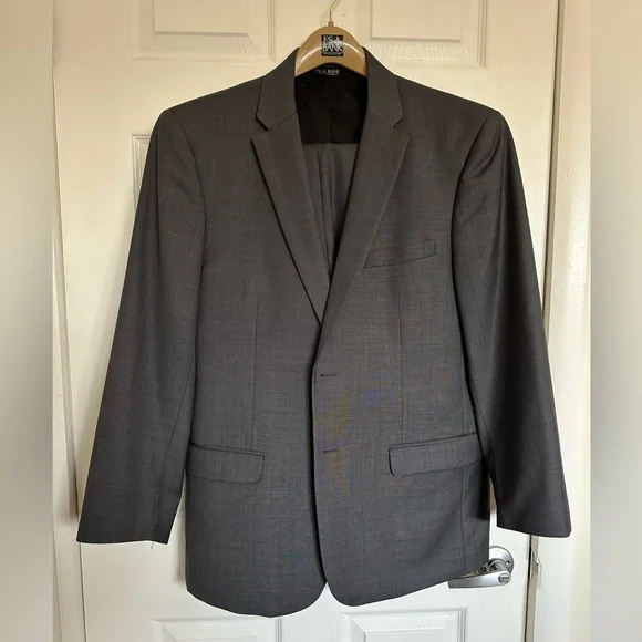 Joseph Jos A Bank Wool Gray 2 Piece Suit Slim Fit 42r